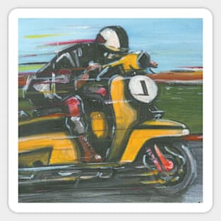 Retro Scooter, Classic Scooter, Scooterist, Scootering, Scooter Rider, Mod Art Sticker